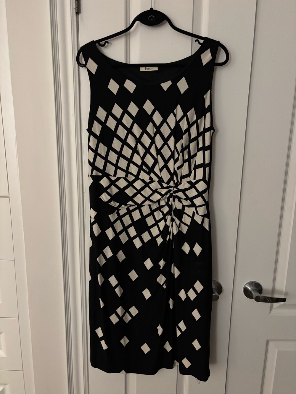 Précis Black & White Knot-Front Mini Dress